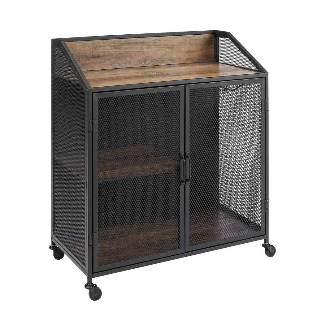 Industrial Bar Cabinet with Wheels M80691