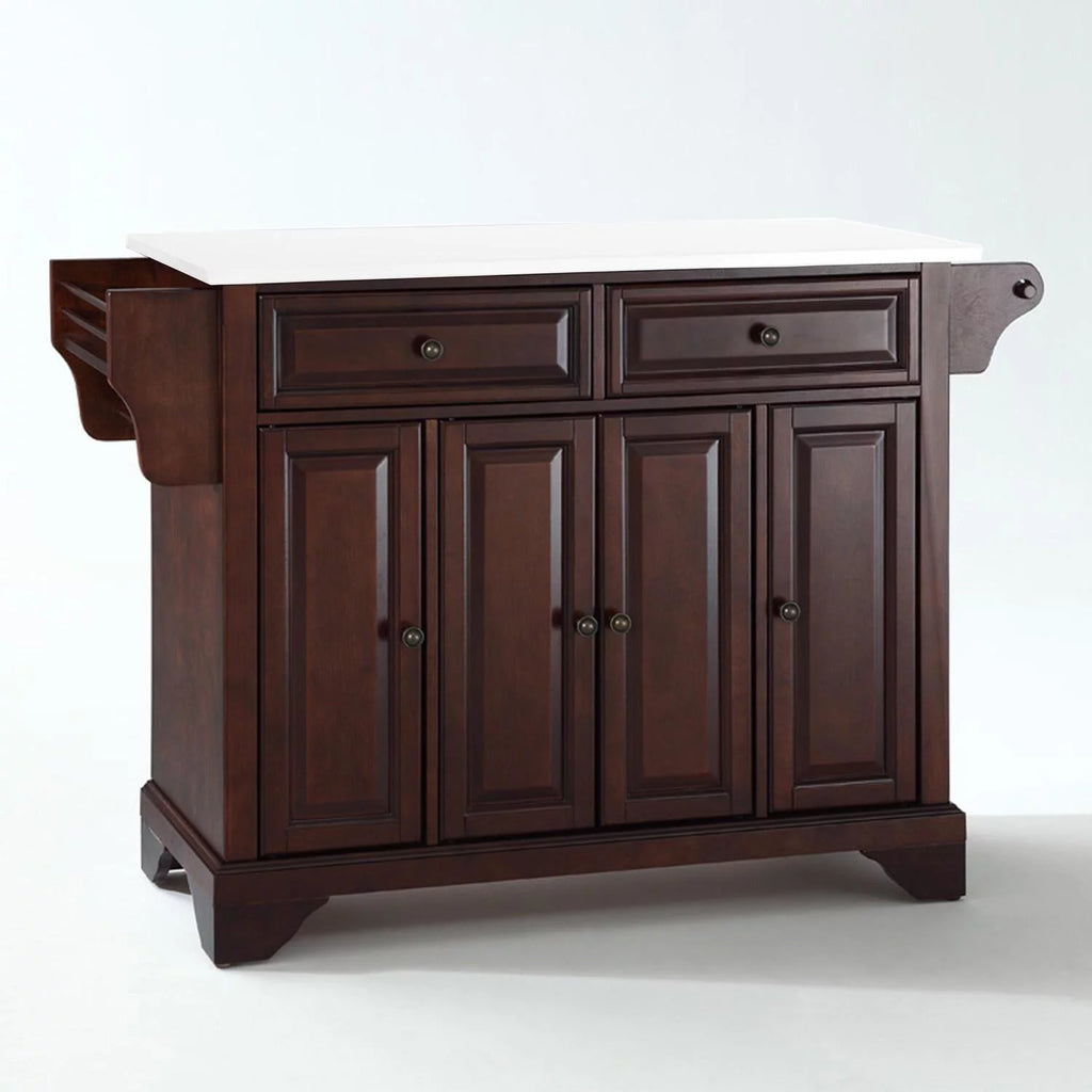 Mahogany Wood Granite Top Kitchen Island I298