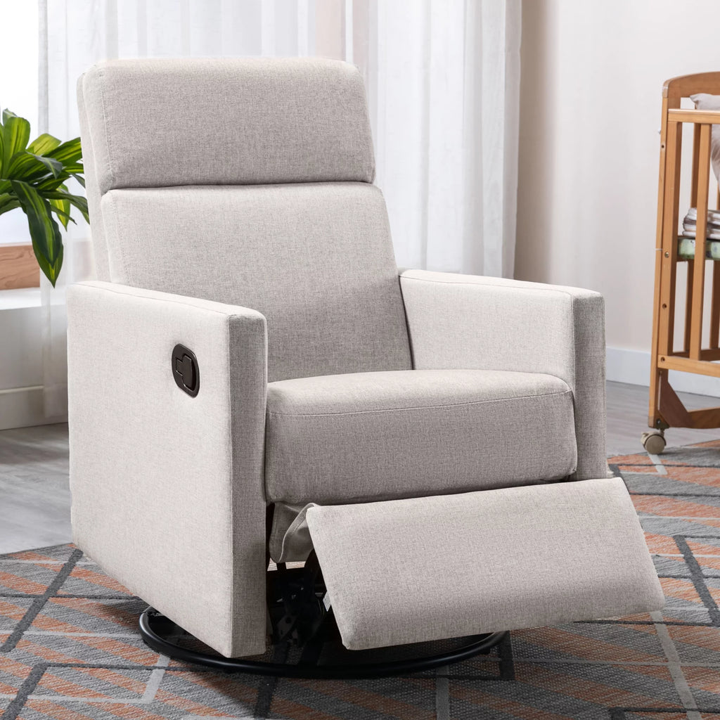 Tan Upholstered Swivel Recliner Chair M93107