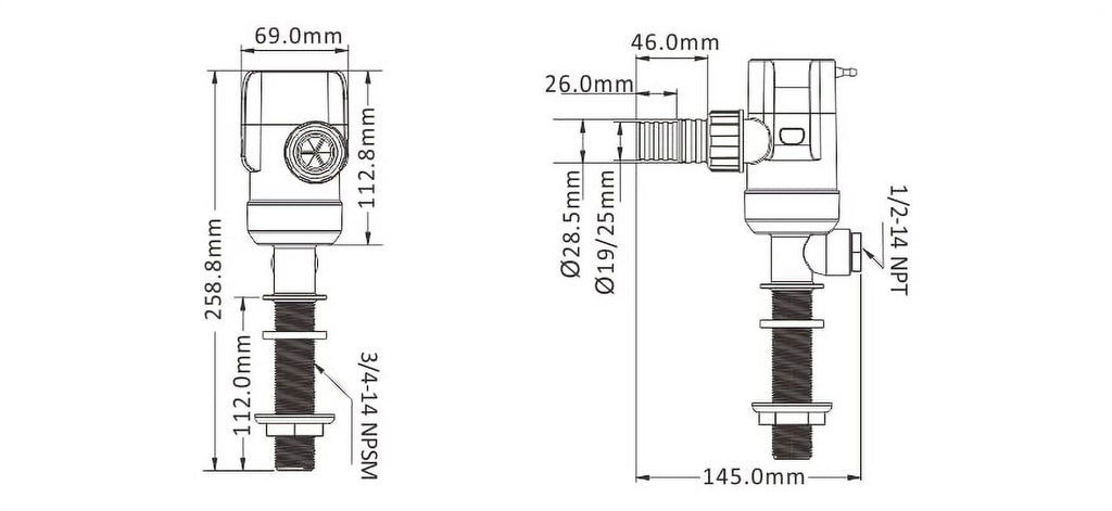 12V 1100GPH Straight Livewell/Baitwell Pump N46795