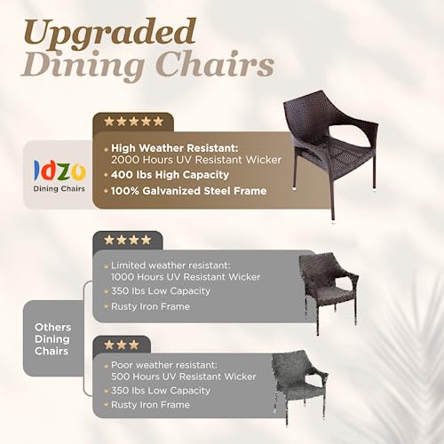 Outdoor Dining Chairs Set of 4 Stackable Wicker D7298