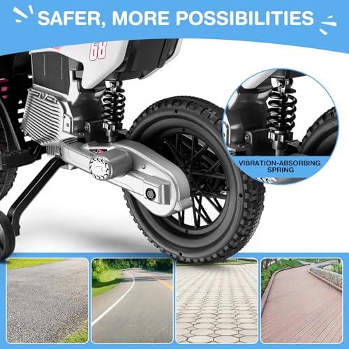 12V Kids Motorcycle with Training Wheels T747280
