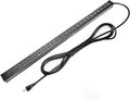 24-Outlet Metal Power Strip with 15-Foot Extension Cord, Black, Pack of 2 H23580