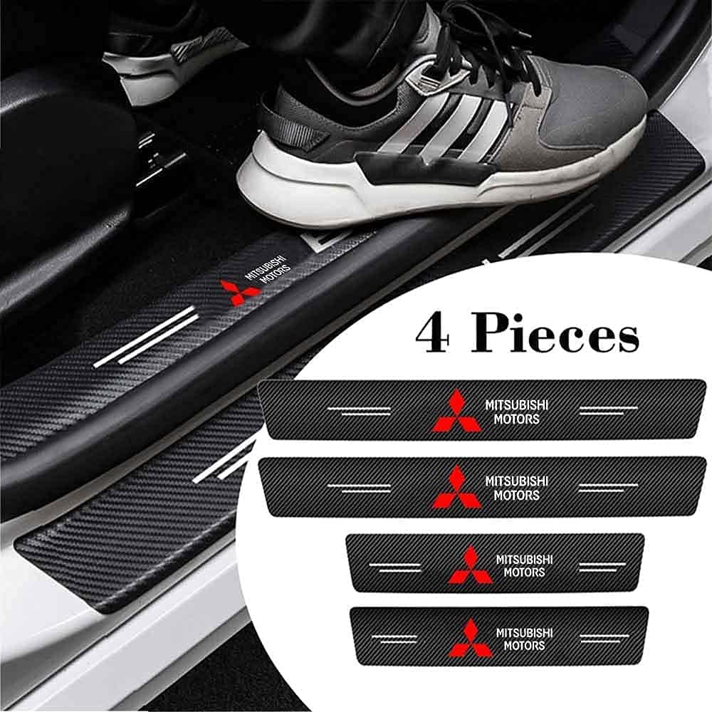 4pcs Carbon Fiber Door Sill Plate Protectors T285