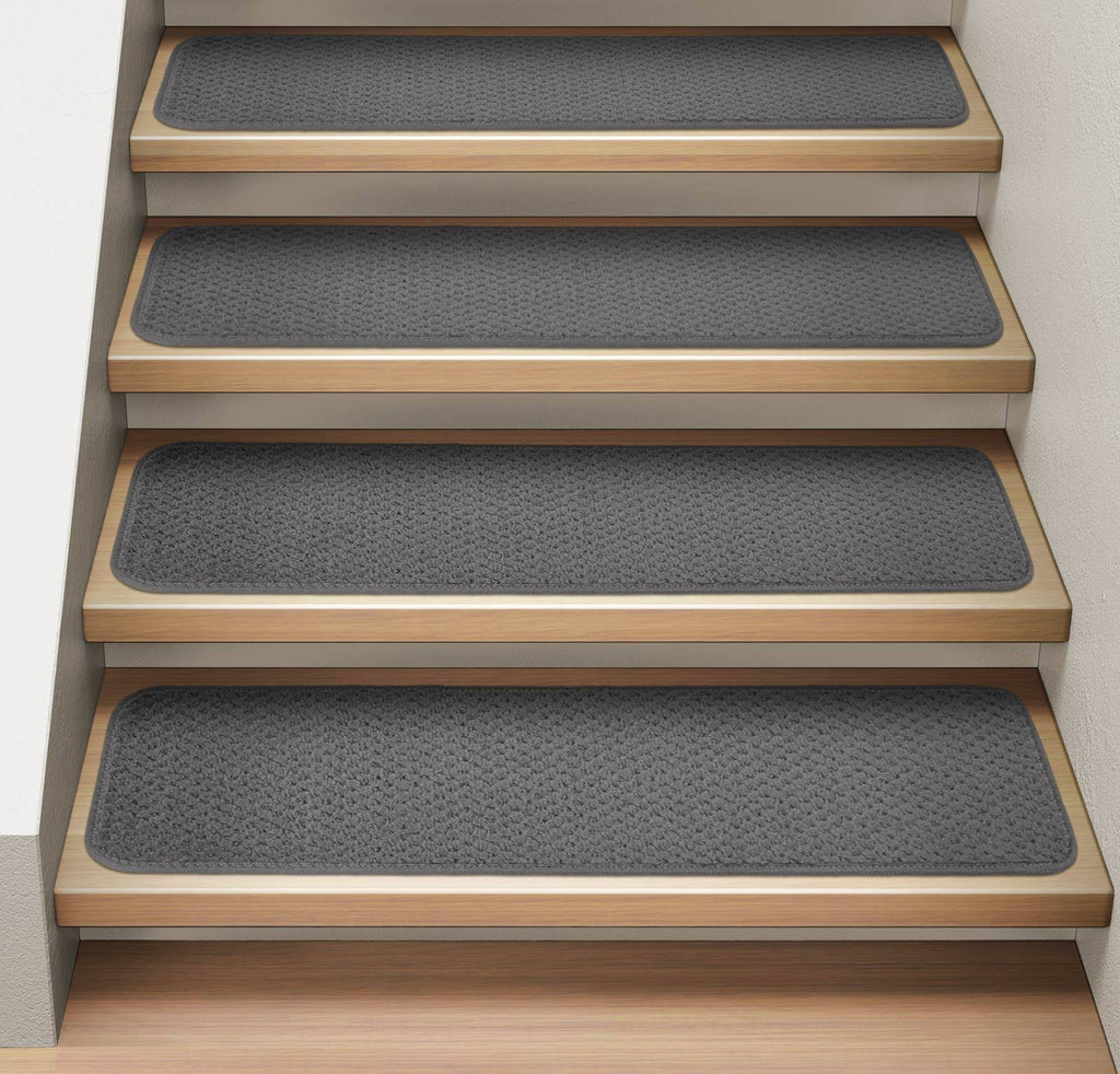 Set of 15 Gray Carpet Stair Treads T810
