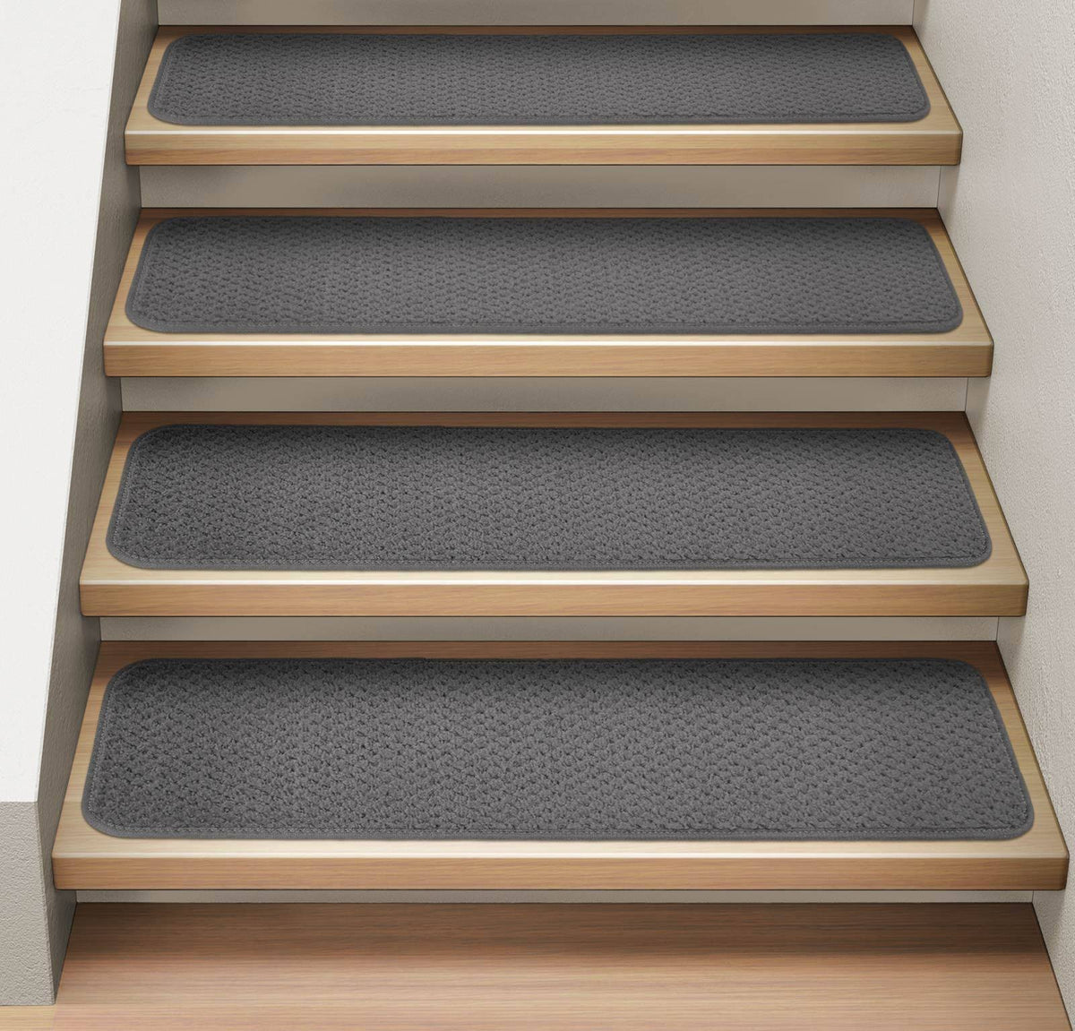Set of 15 Gray Carpet Stair Treads T810