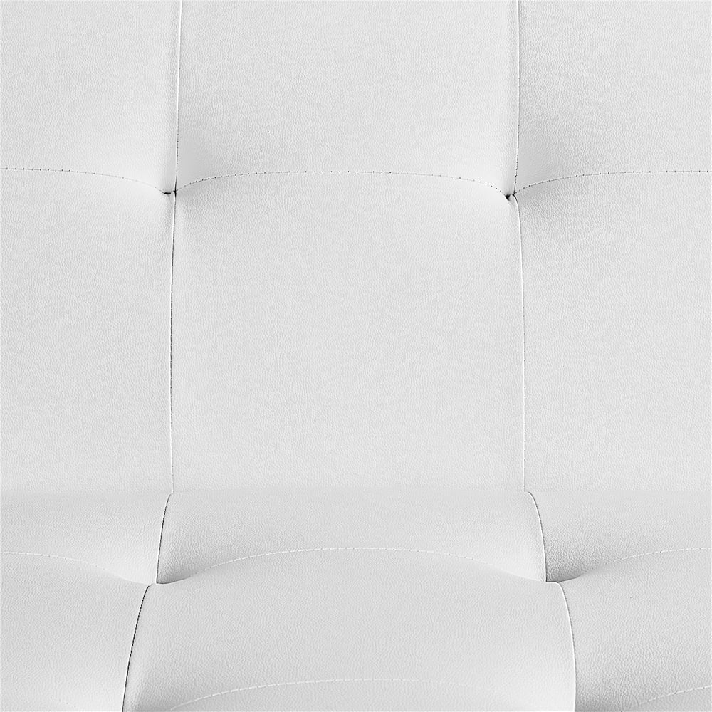 White Faux Leather Convertible Futon Chaise Lounge E984545