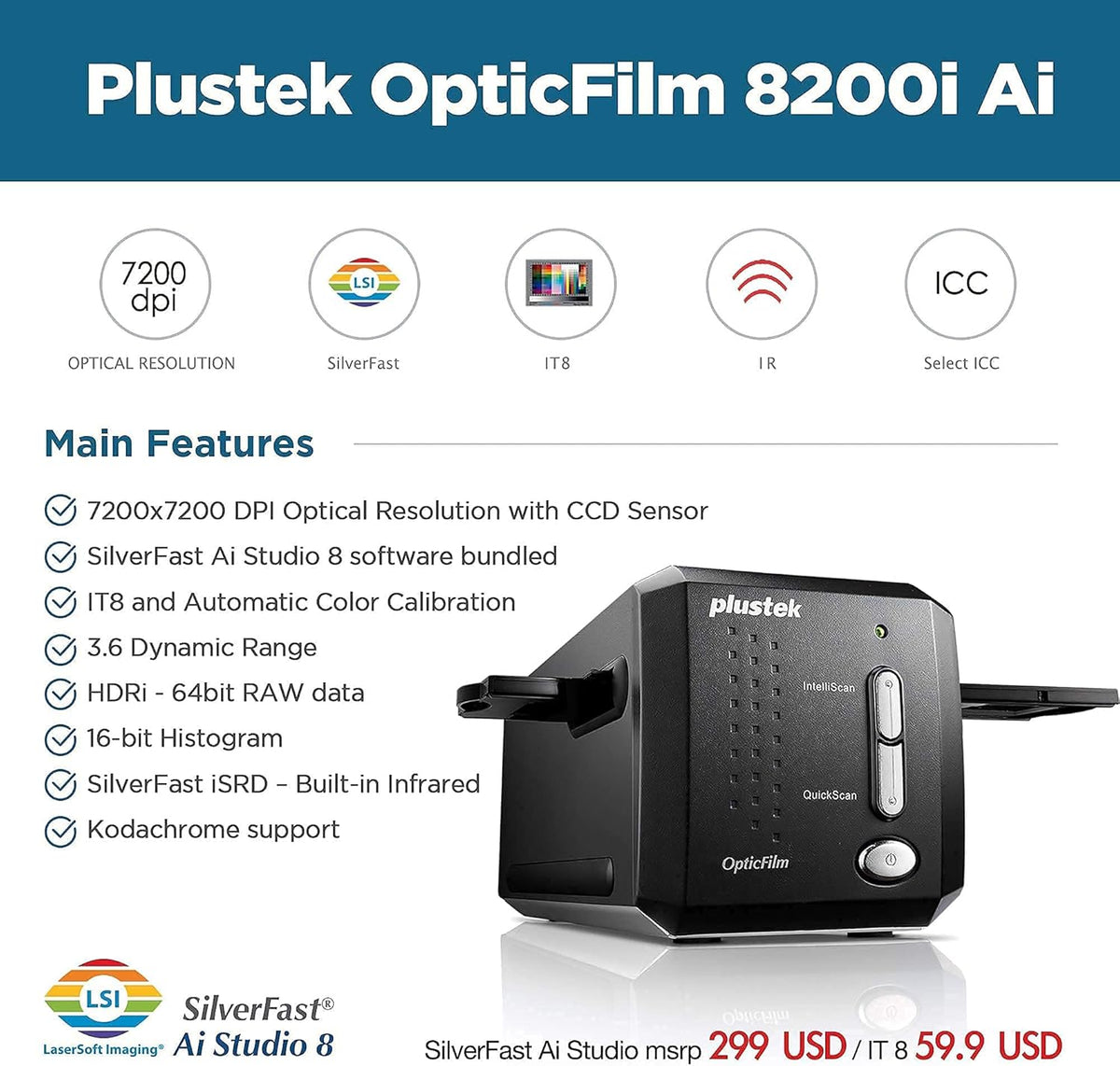 35mm Film & Slide Scanner with Slide Holders D905410