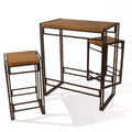 Bar Height 3 Piece Woodgrain Black Dining Table Set Z5908