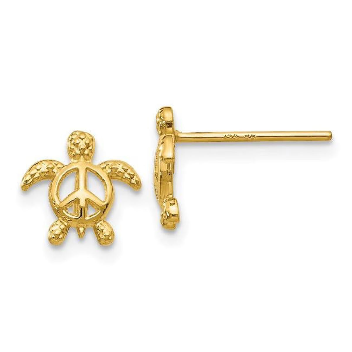 14K Yellow Gold Turtle Post Earrings M168985