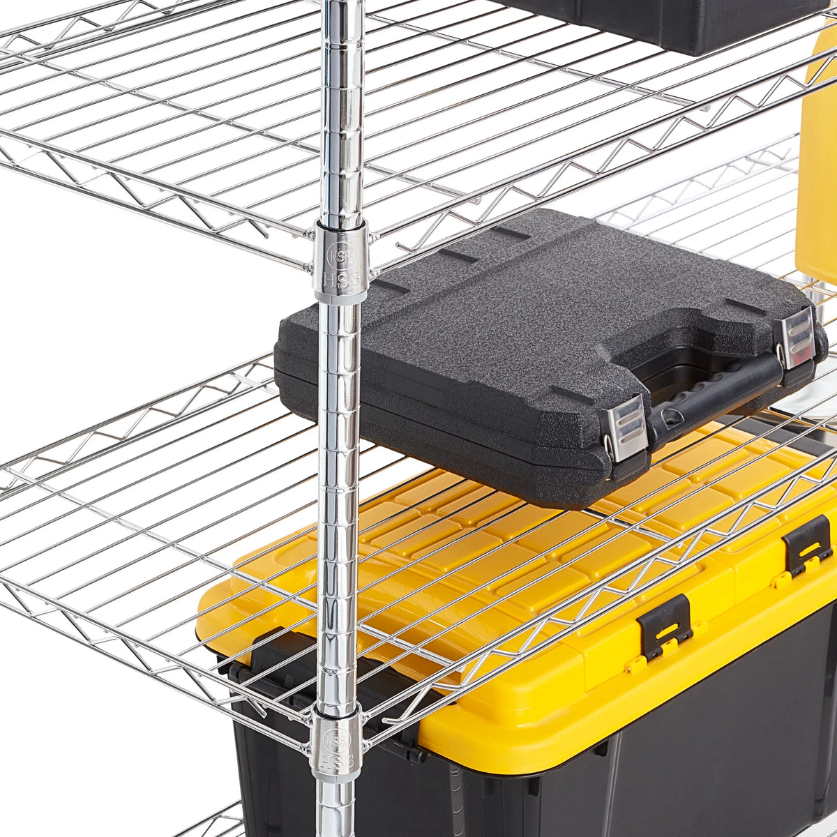 Steel 6-Tier Storage Shelf Unit 2100lb Capacity Chrome U2543