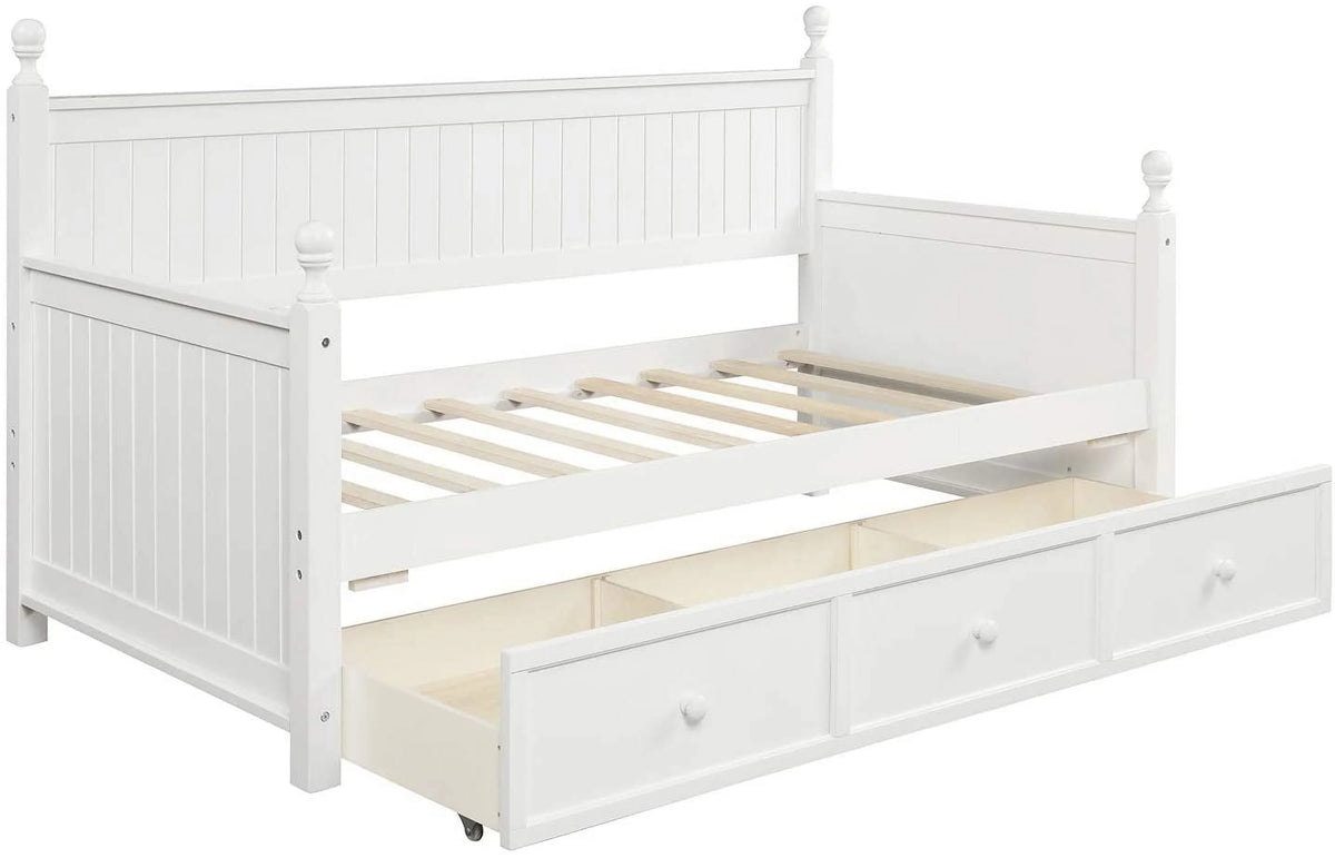 White Wood Daybed with Drawers B904
