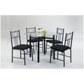 Black & Clear Glass 5-Piece Dining Set A151859