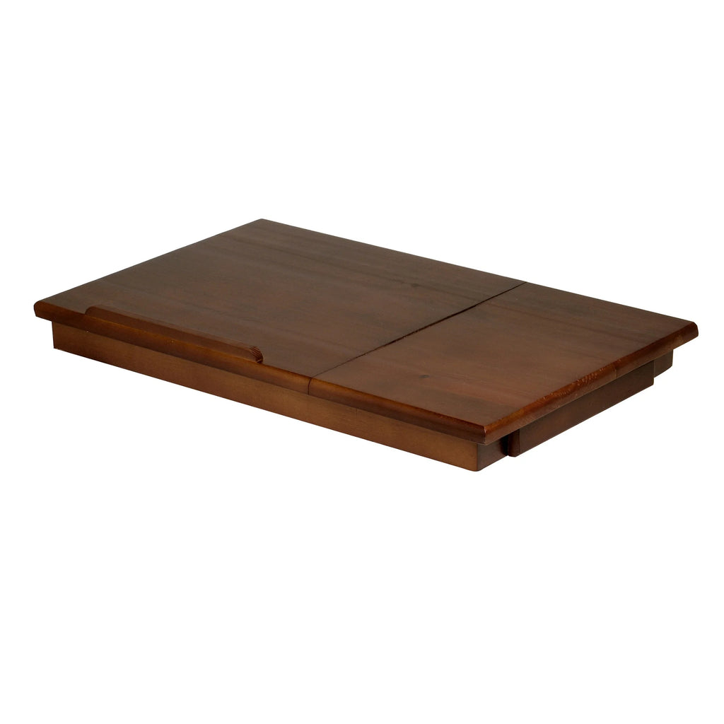 Walnut Wood Flip Top Lap Desk with Drawer H30775
