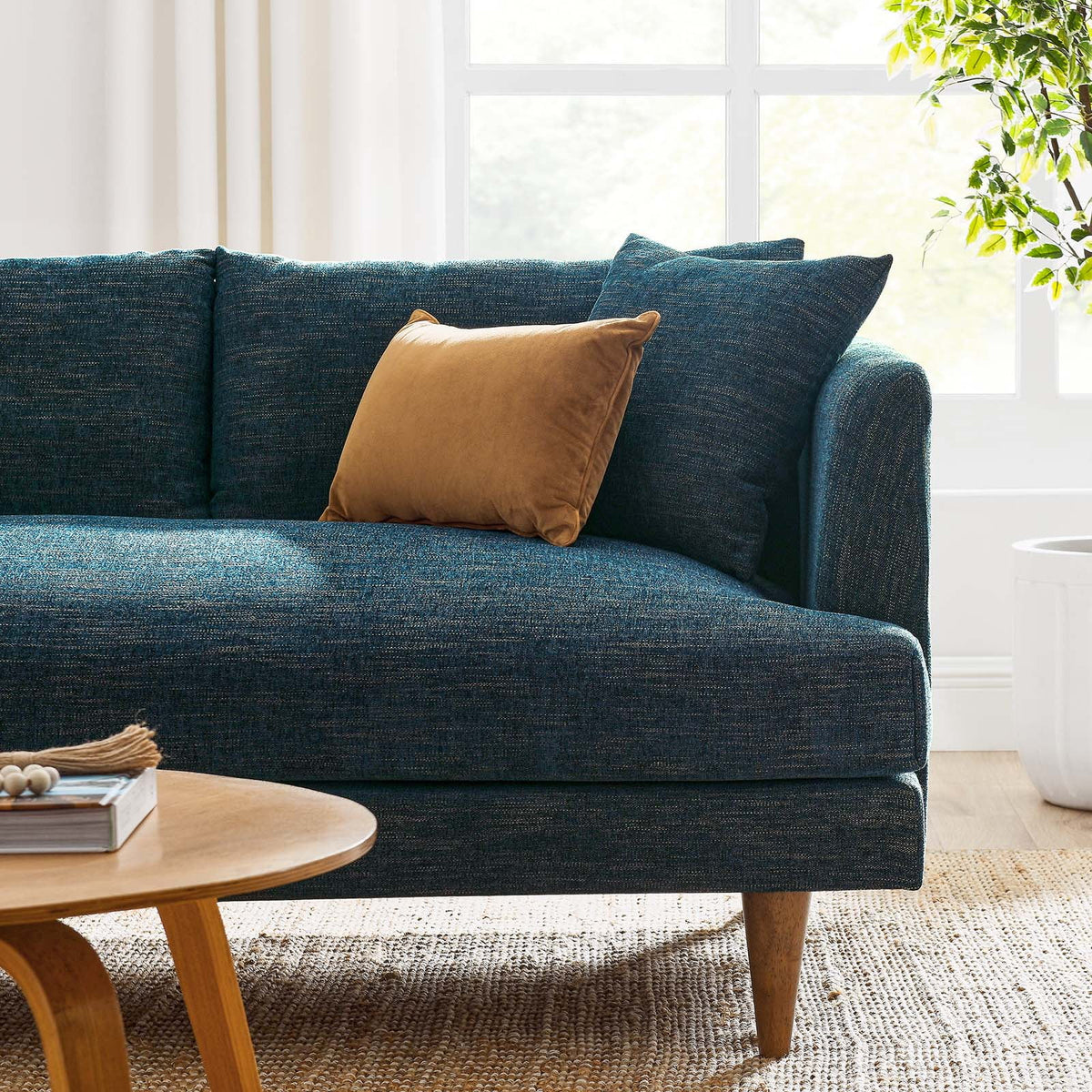 Left-Facing Down Filled Overstuffed Sectional Sofa Y120