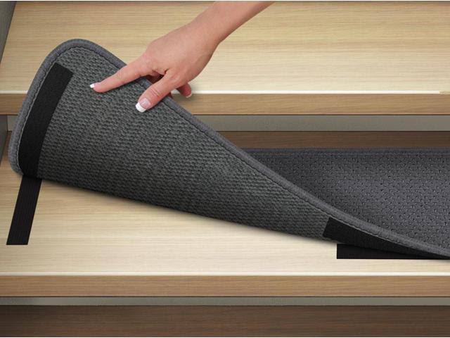 Set of 15 Gray Carpet Stair Treads T810