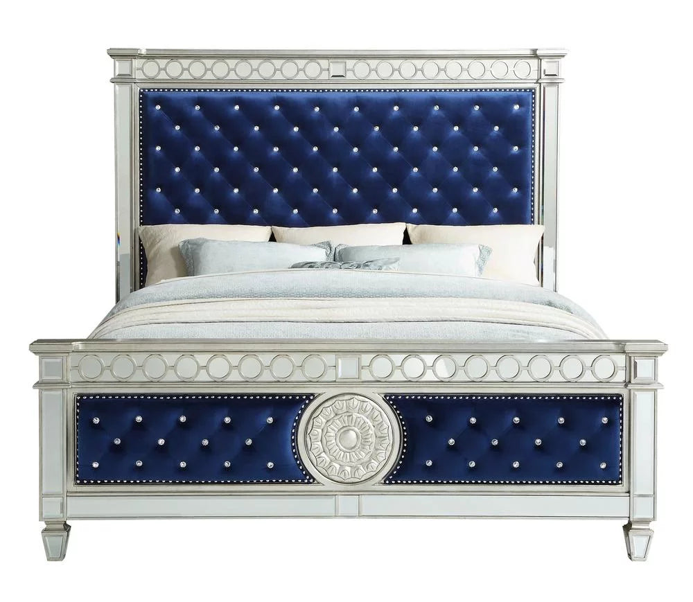 Blue Velvet Eastern King Bed V637021