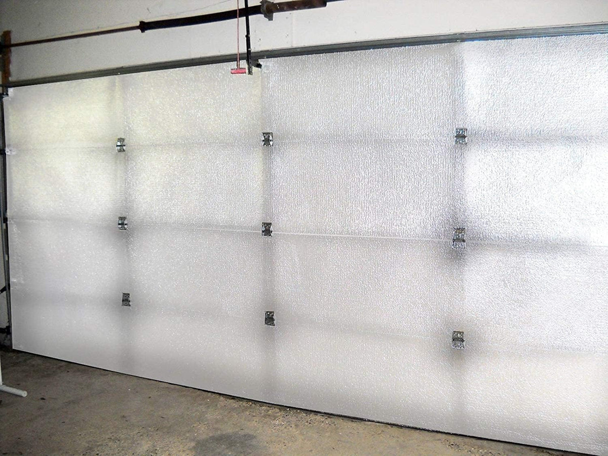 White Reflective Foam Core 2 Car Garage Door Insulation Kit 18FT x 8FT B331952