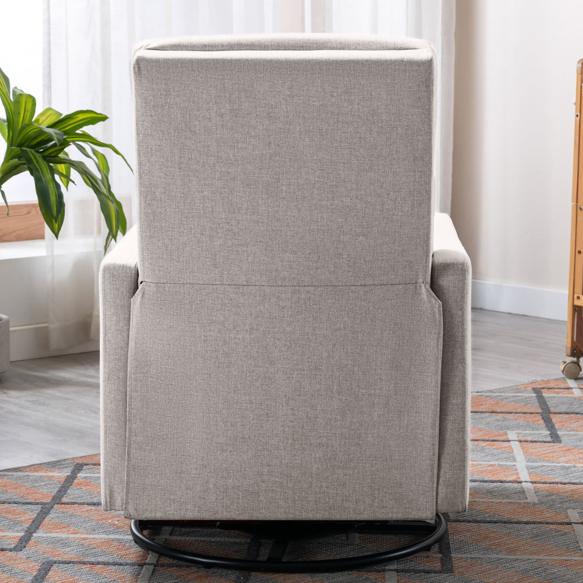 Tan Upholstered Swivel Recliner Chair M93107