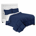 Split California King Dark Blue Microfiber Bed in A Bag L8396