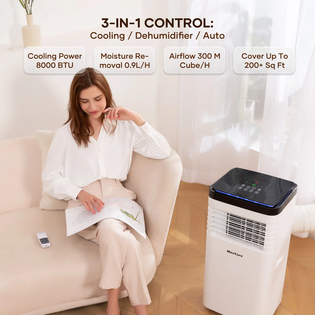 Portable Air Conditioner 8000 BTU with Remote Control K553833