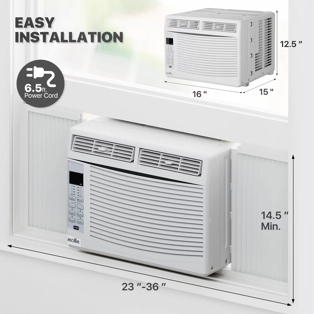 6,000 BTU Smart Window Air Conditioner with WiFi, White J3047