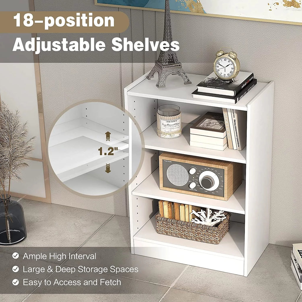 3-Tier Open Bookcase with Adjustable Shelves D847
