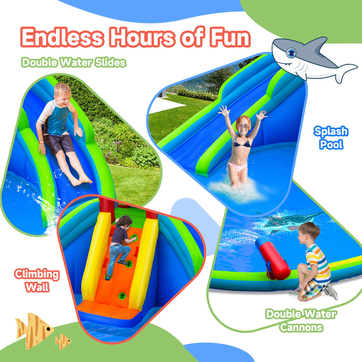 Inflatable Wet & Dry Bounce House with Blower U4947