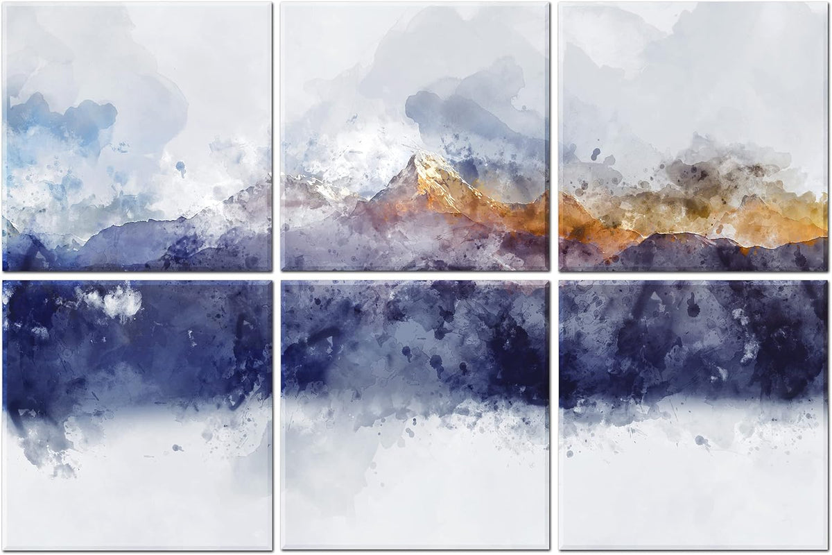 6 Pack Acoustic Wall Panels, 72"x48" inch, Flowing Colors J8310