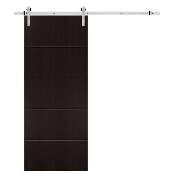 Sliding Barn Door 36x80 Wenge Stainless Steel Hardware Rail 6.6ft X8265