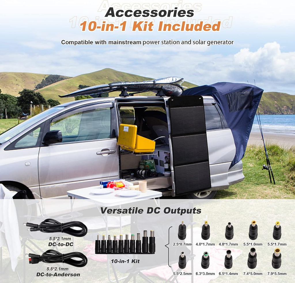 120W Foldable Monocrystalline Solar Panel with USB D970