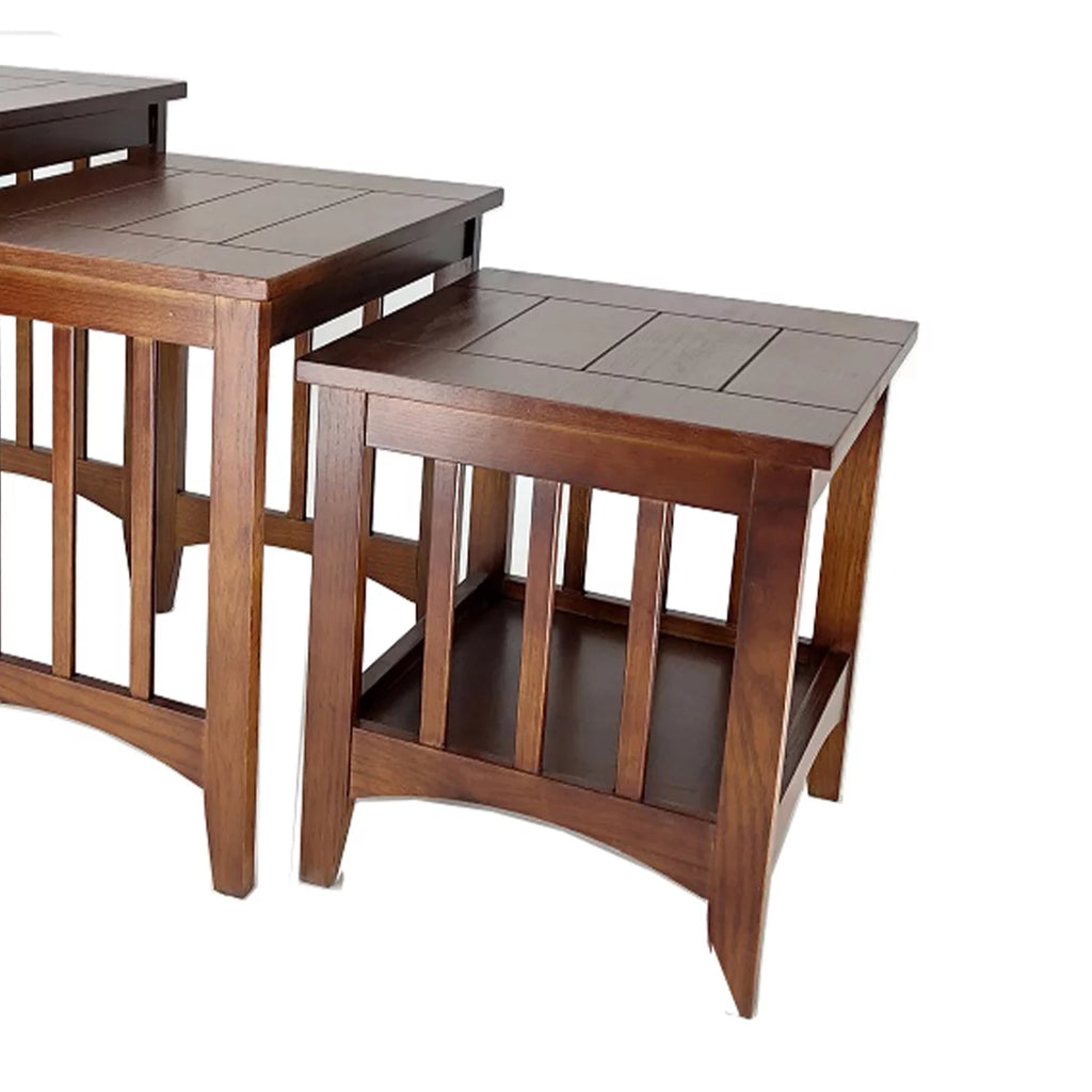Oak Brown 3 Piece Nesting Table T3962