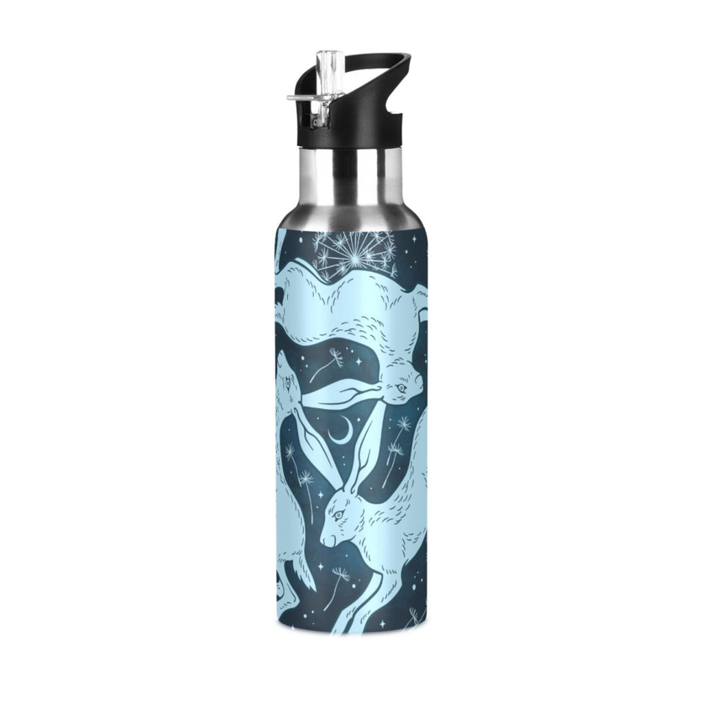 Blue Stainless Steel Insulated Water Bottle with Straw Lid D71538