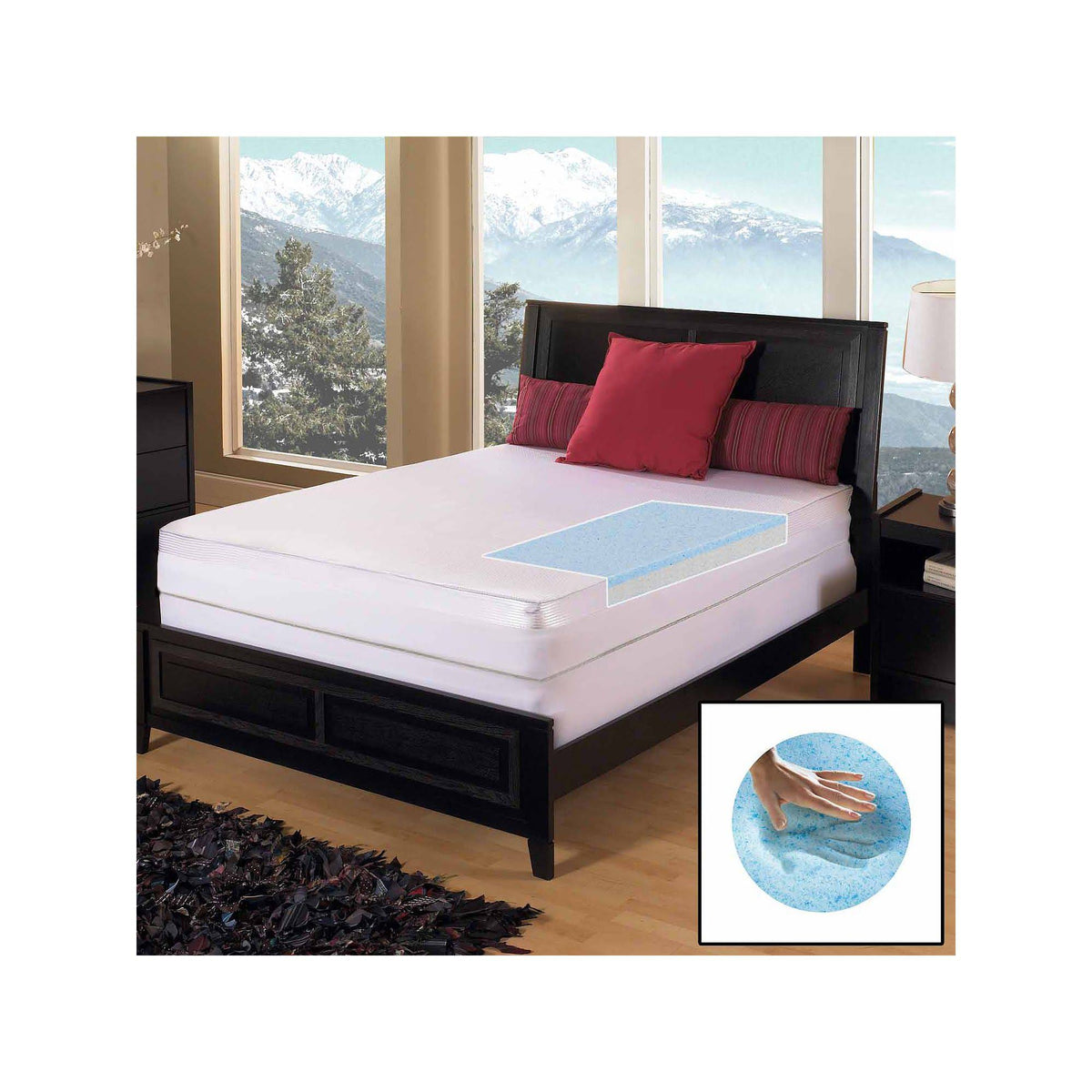 Blue Queen 3-Inch Gel Memory Foam Mattress Topper N868