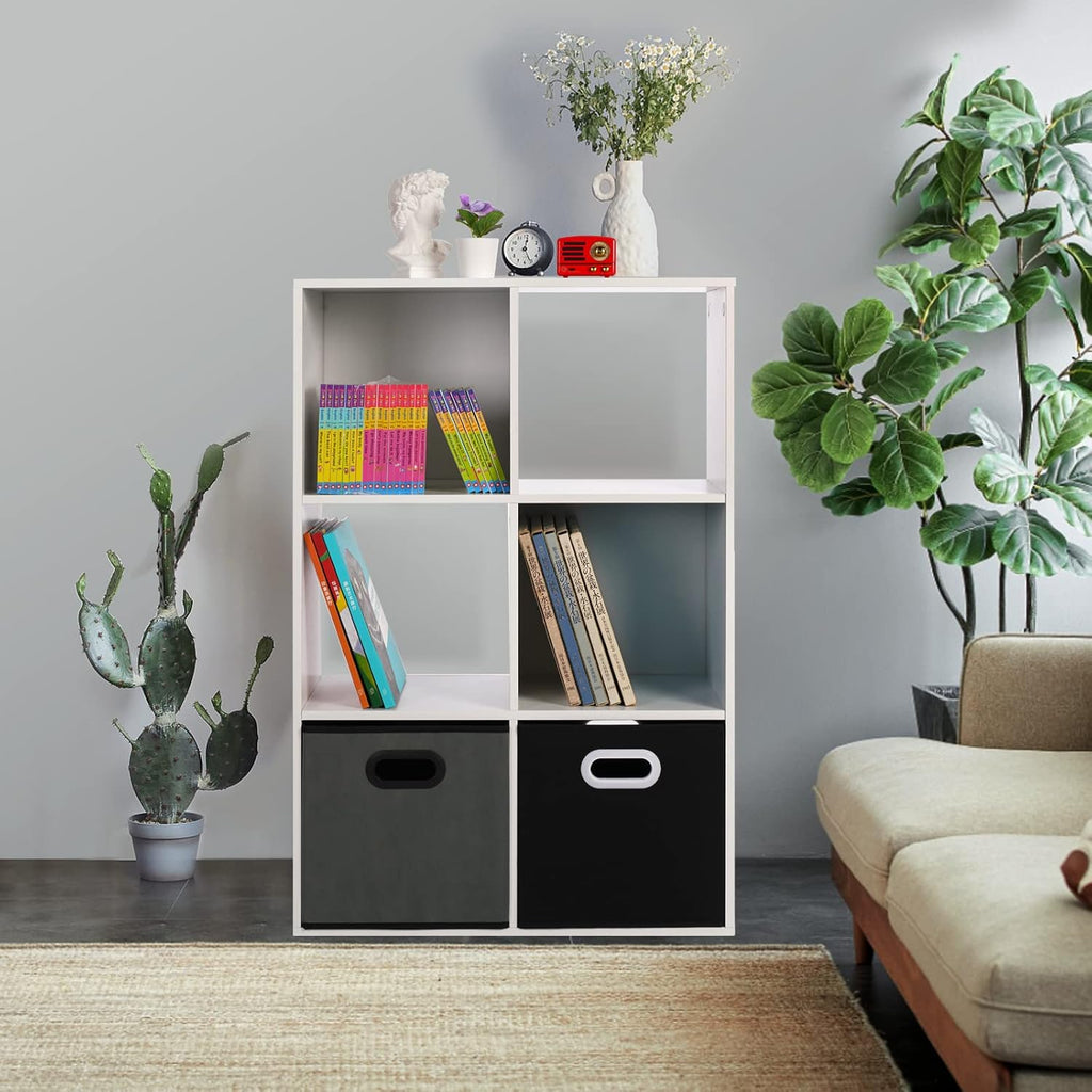 White 6-Cube Wooden Storage Organizer S893193