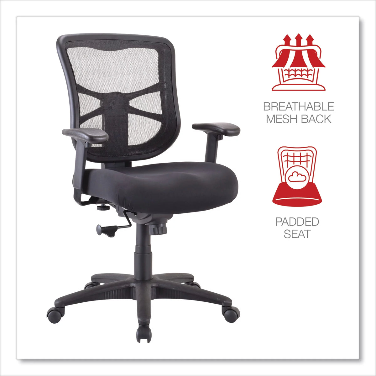 Black Mid-Back Mesh Office Chair L668539