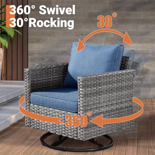 11 Piece Outdoor Patio Furniture Set with Fire Pit Table Dark Grey O848424