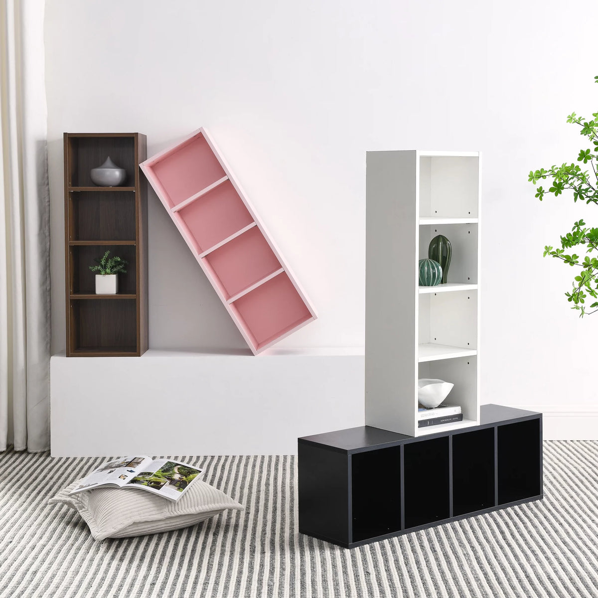 8-Tier Media Tower Rack with Adjustable Shelves C474799