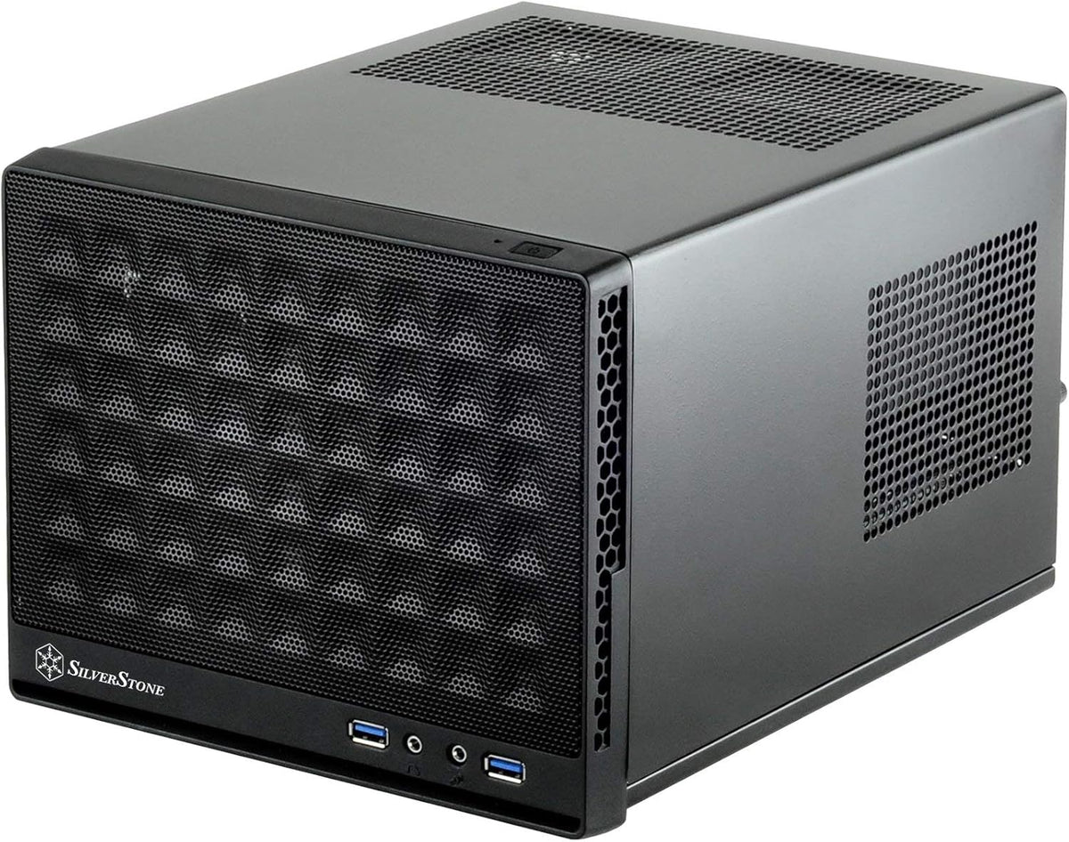 White & Black Mini-ITX Computer Case with Mesh Front Panel T929895