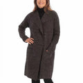 Gray Soft Drape Collar Sweater Coat W618