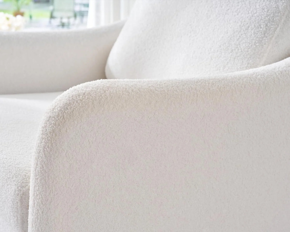 White Boucle 3 Seater Sofa K6815