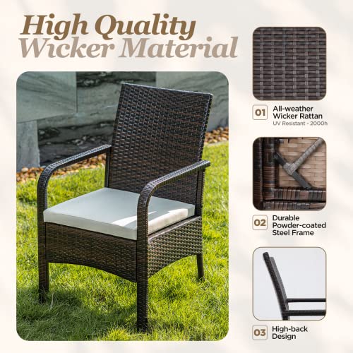 Outdoor Dining Chairs Set of 4 Stackable Wicker D7298