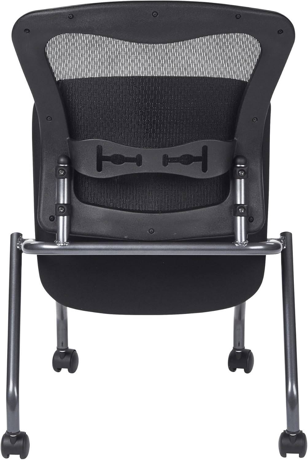 Coal Seat Armless Folding Chair with Casters, 2-Pack T742946