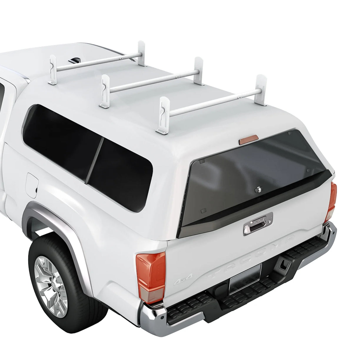 Matte White Adjustable Steel Cross Bars Pickup Truck Cap Rack System Y297183