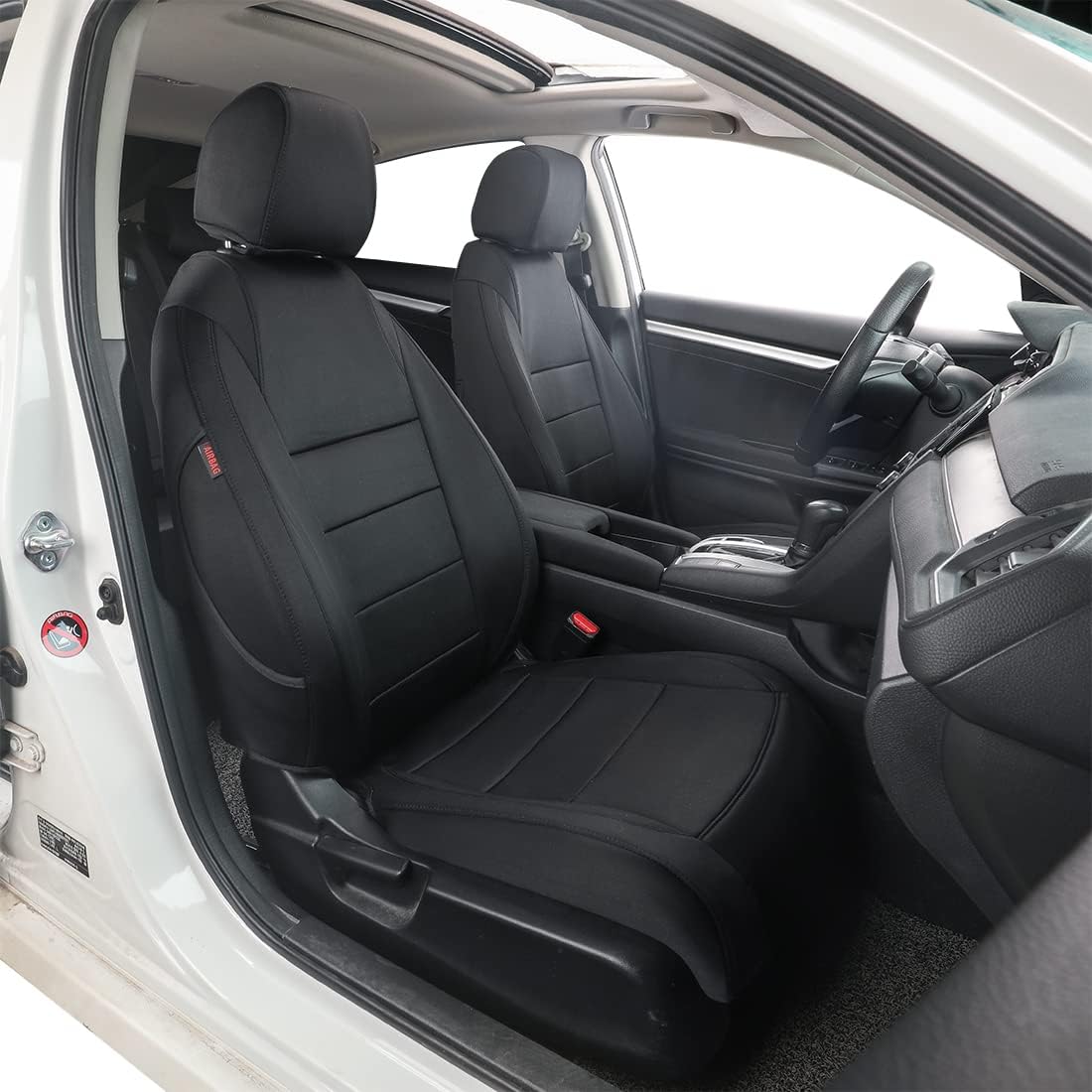 Red Leatherette Car Seat Covers for Honda Civic Sedan Q353