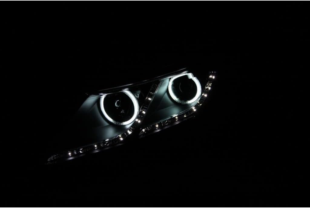Projector Headlights with Halo Black J330441