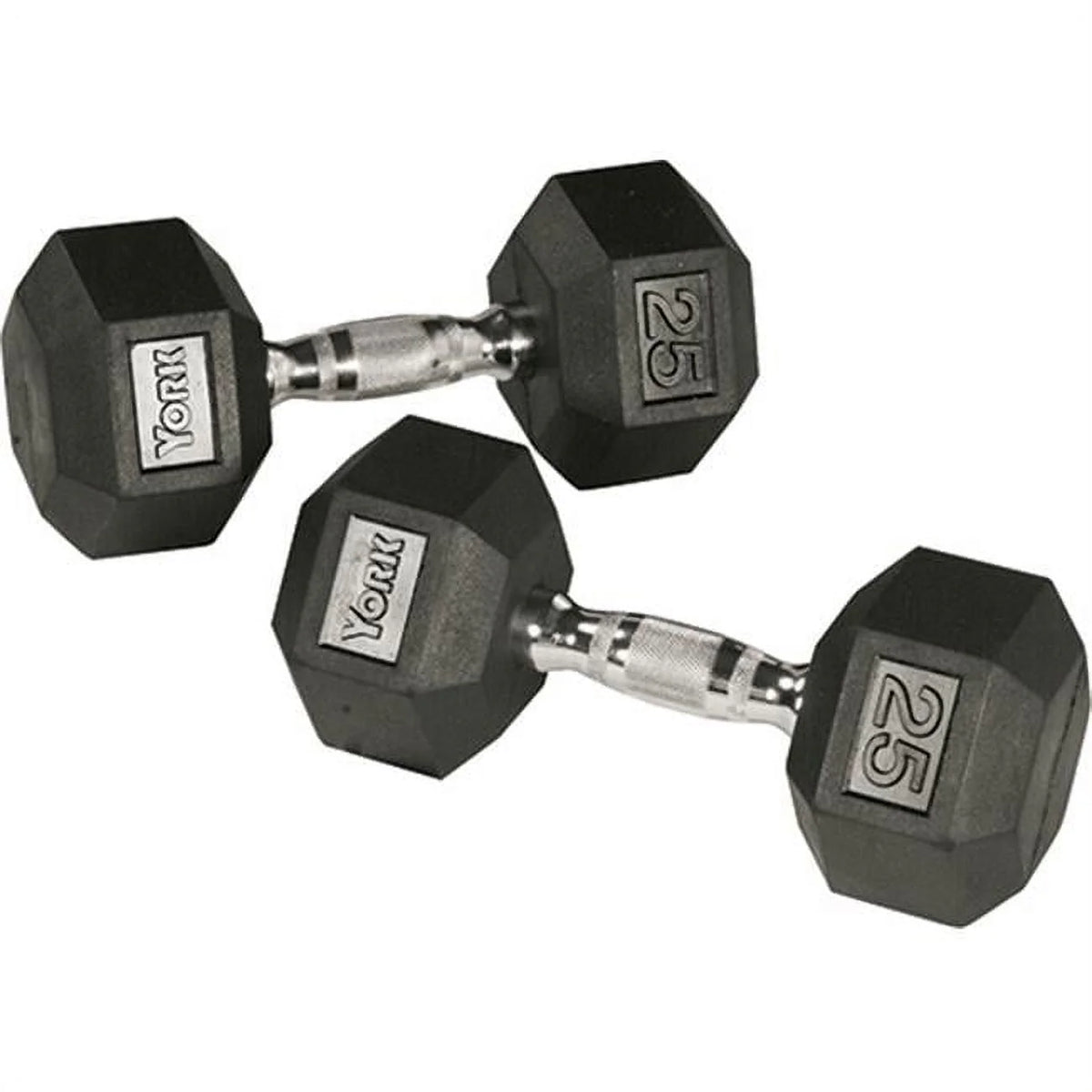 110 lbs Rubber Hex Dumbbell with Chrome Ergo Handle N3759
