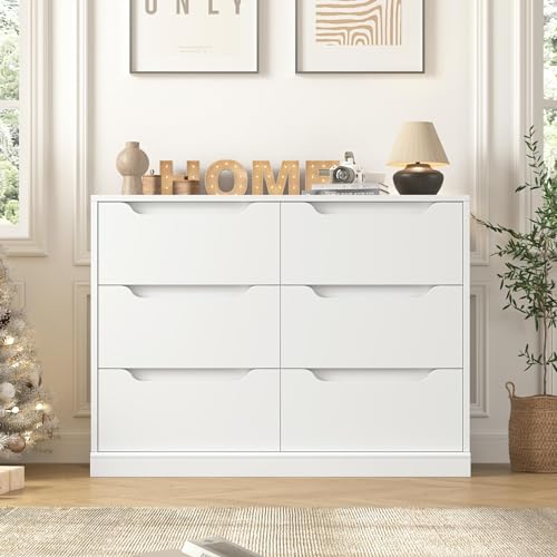 Dark Brown 6 Drawer Wood Dresser B68239
