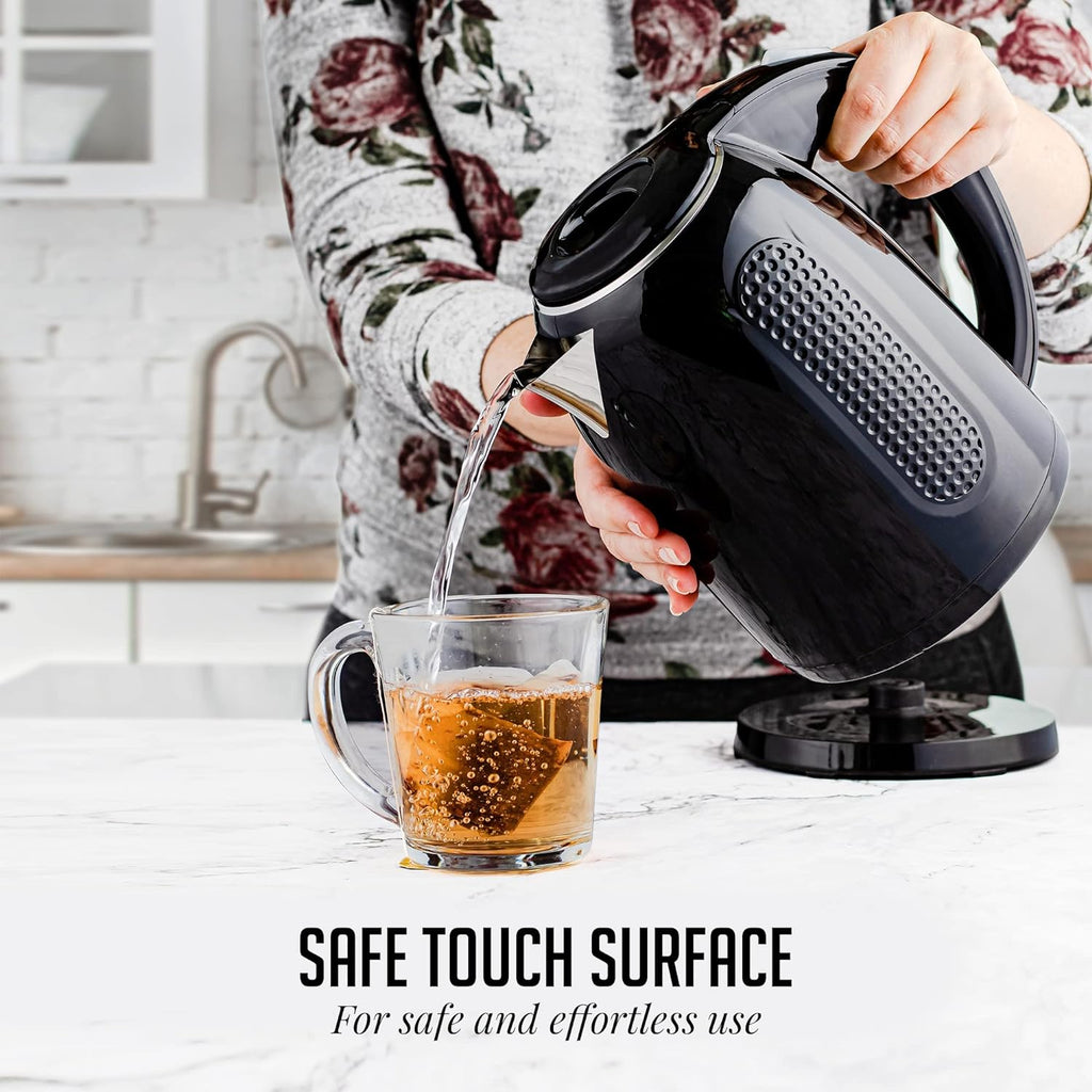 Portable Electric Kettle 1.7 Liter Double Wall Stainless Steel Black S46327