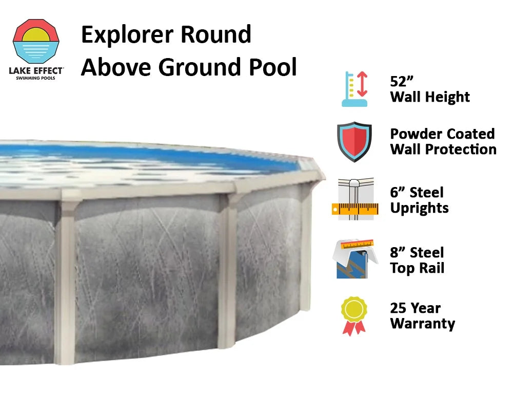 18' x 52" Round Galvanized Steel Frame Above Ground Swimming Pool A9035